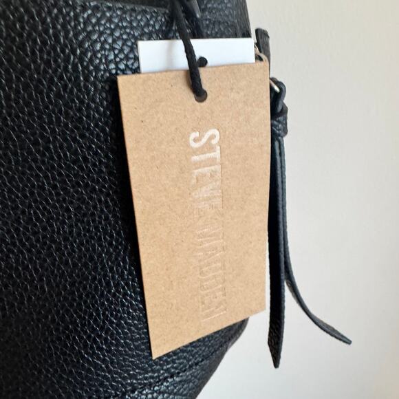 New Steve Madden BSammy Bucket Bag Black Studed Tassel Faux Leather - Picture 6 of 7